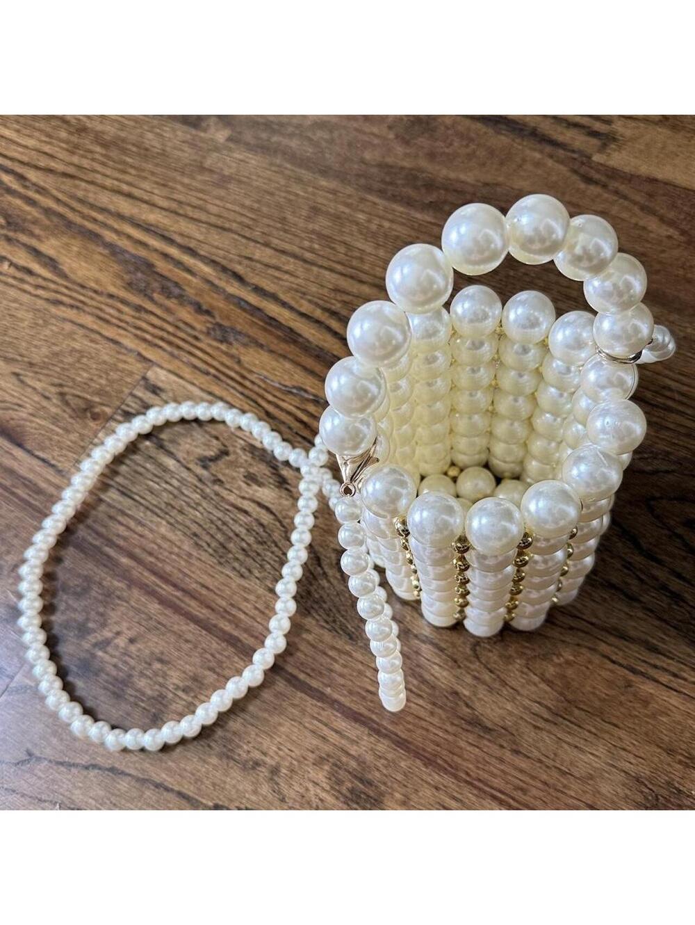 🦪 Vintage Faux Pearl Beaded Mini Bag - Picture 2 of 6